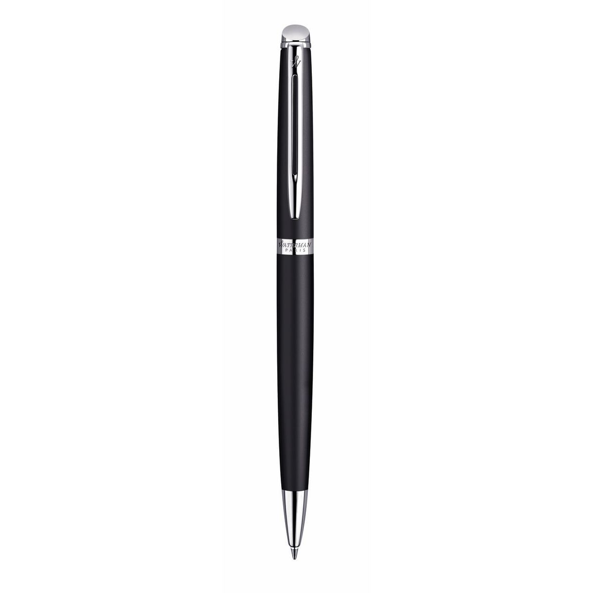 Waterman Hémisphère stylo roller, noir mat avec attributs chromés, pointe  fine, encre noir, coffret cadeau : : Fournitures de bureau